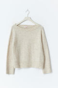 Y oversized knitted sweater - Oat melange