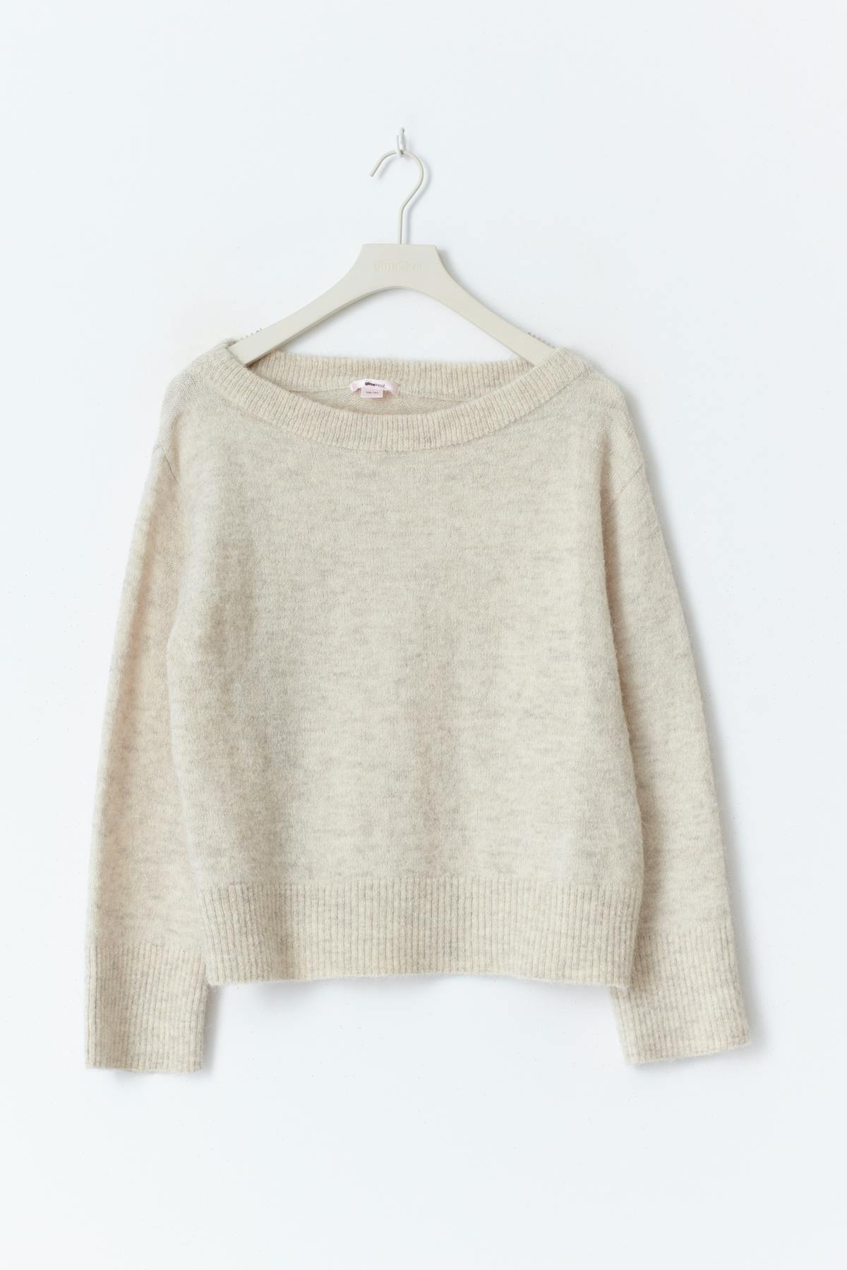 Y oversized knitted sweater - Oat melange