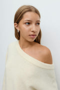 Y oversized knitted sweater - Vanilla yellow