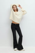 Y oversized knitted sweater - Vanilla yellow