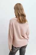 Y oversized knitted sweater - Soft pink