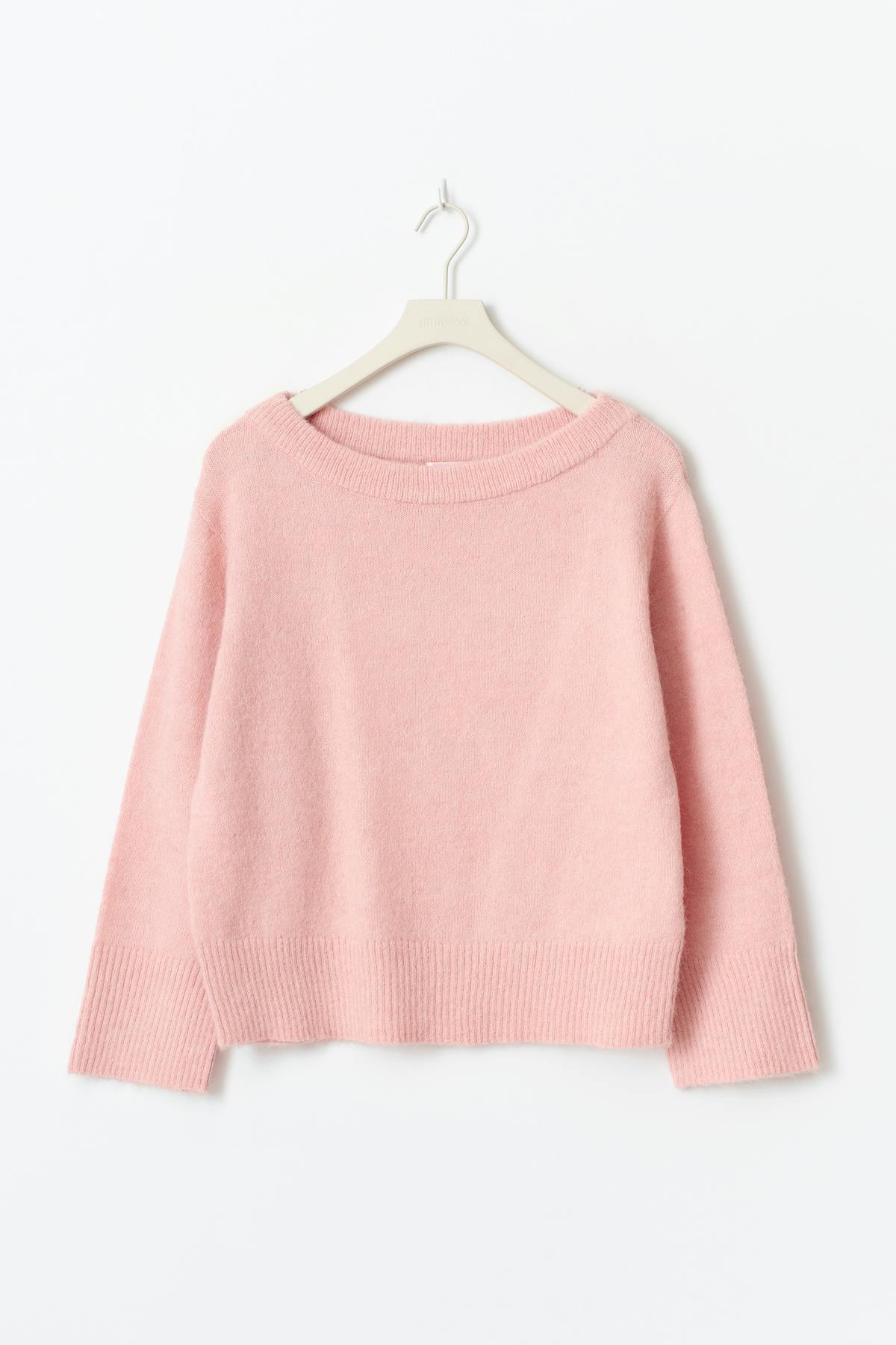 Y oversized knitted sweater - Soft pink