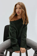 Y oversized knitted sweater - Vert foncé
