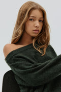Y oversized knitted sweater - Vert foncé