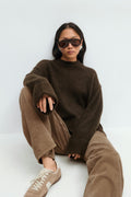 Folded sleeve knitted sweater - Gardenia