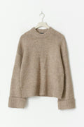 Folded sleeve knitted sweater - Pure c