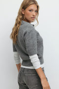 Short sleeve knit collar top - Falcon
