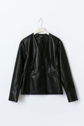 Sculpted pu blazer - Noir