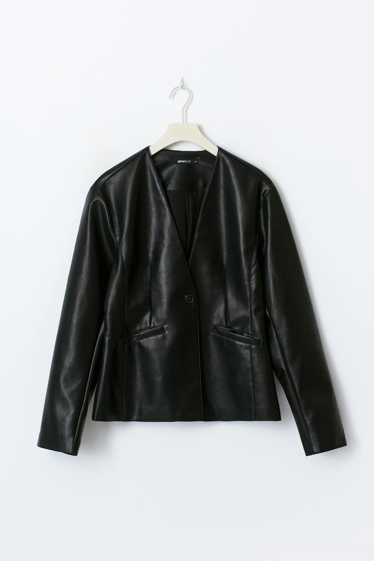 Sculpted pu blazer - Noir