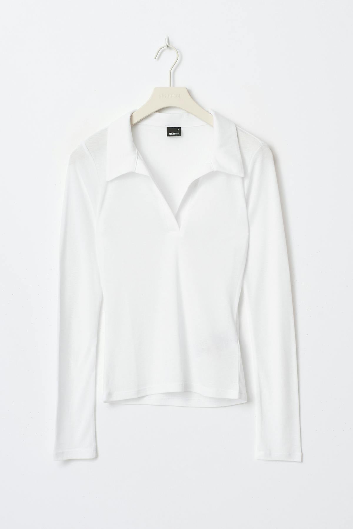 Sheer collar top - Blanc cassé