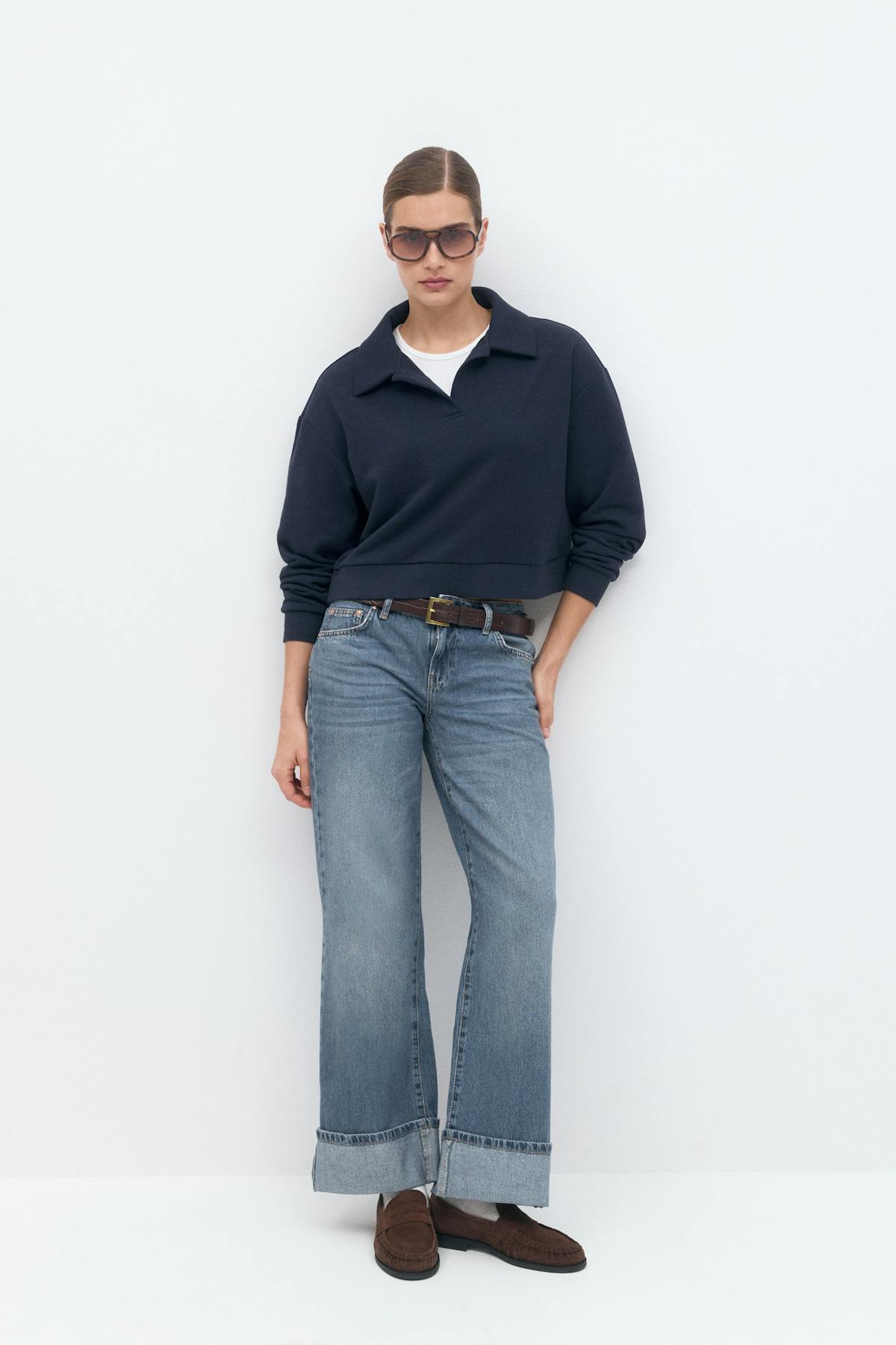 Collar sweater - Peacoat