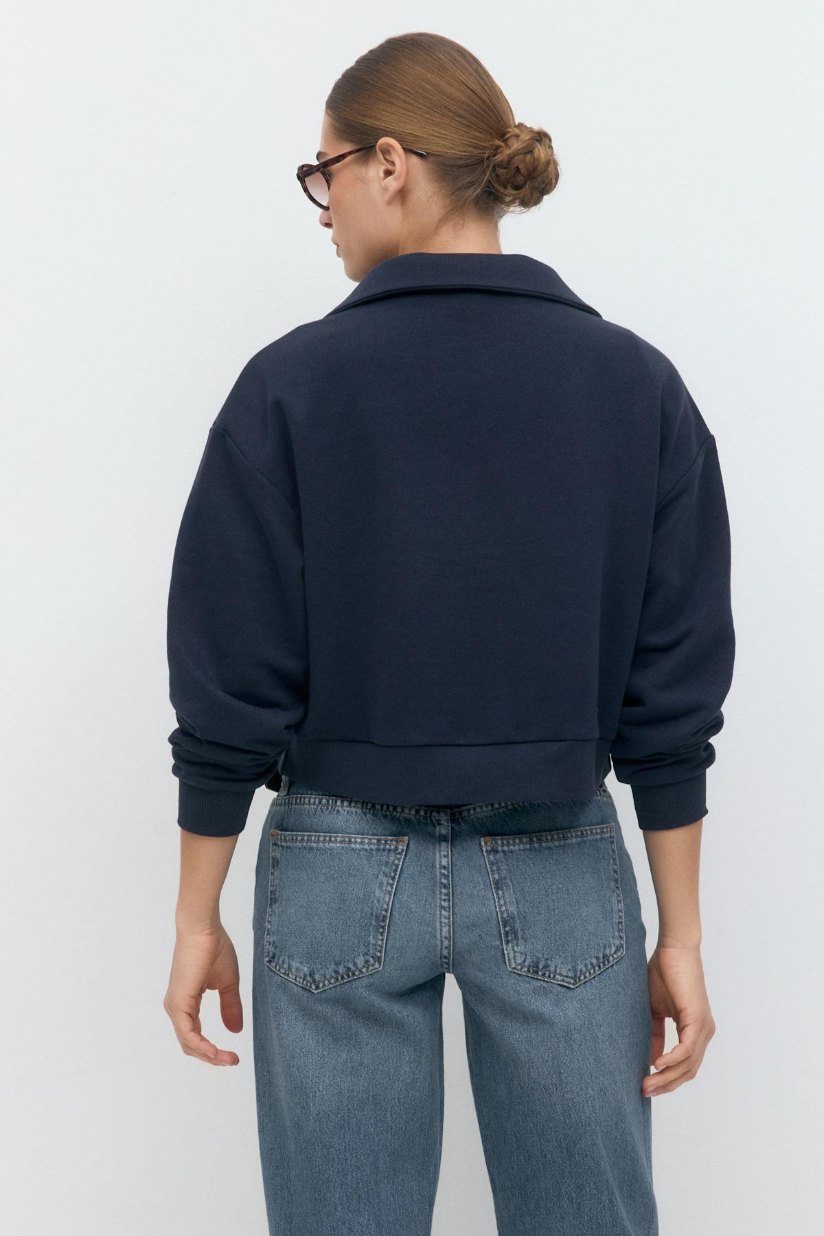 Collar sweater - Peacoat
