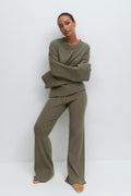 Knitted loungewear trousers - Lt grey melange