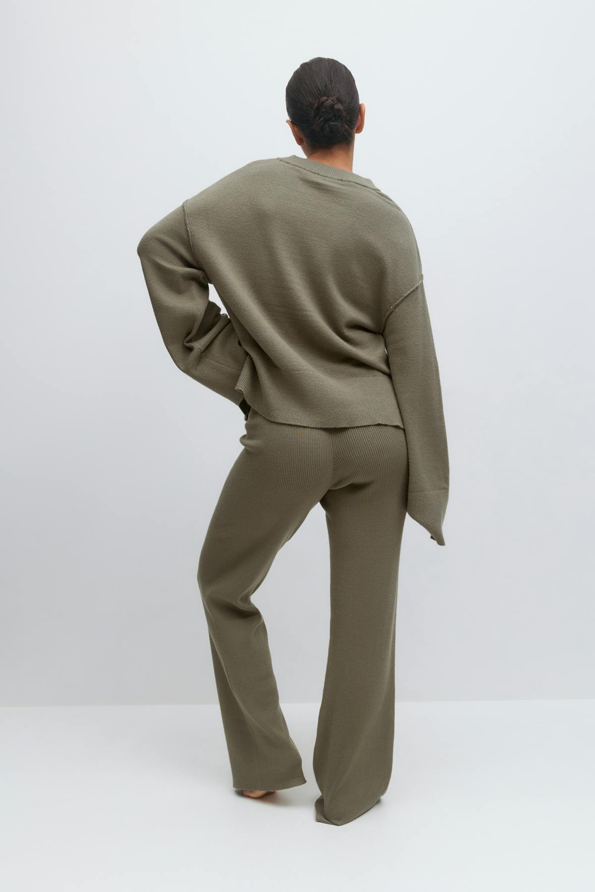 Knitted loungewear trousers - Lt grey melange