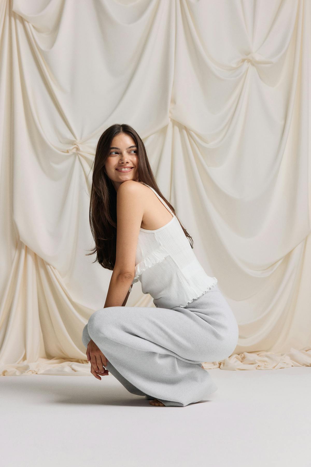 Knitted loungewear trousers - Lt grey melange