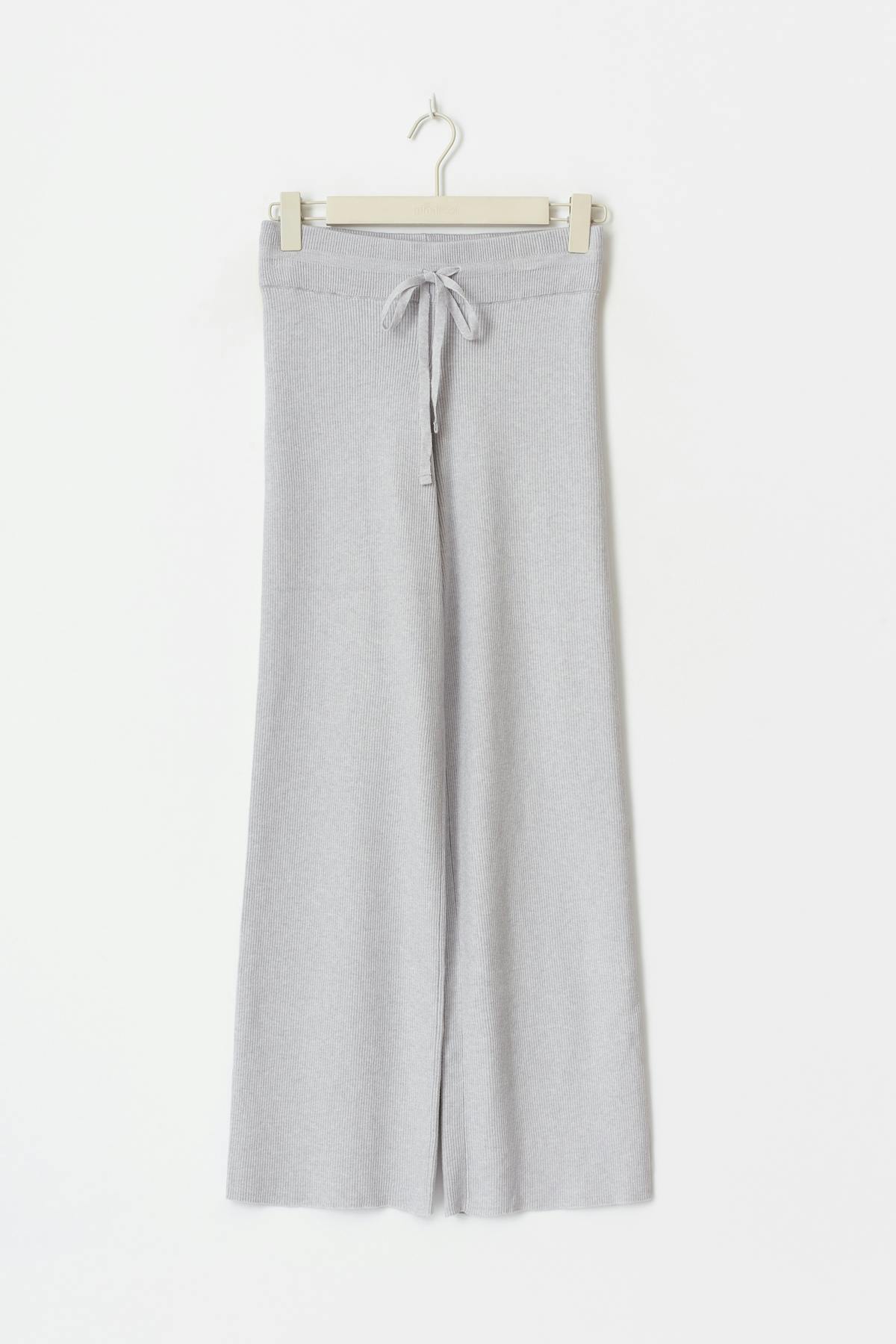 Knitted loungewear trousers - Lt grey melange