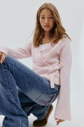 Y wrap cardigan - Rose clair