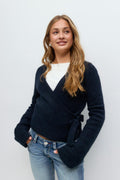 Y wrap cardigan - Navy blazer