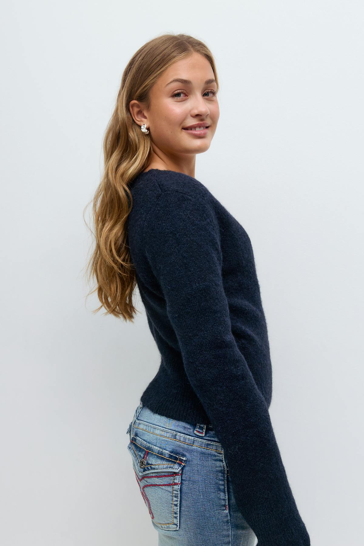 Y wrap cardigan - Navy blazer