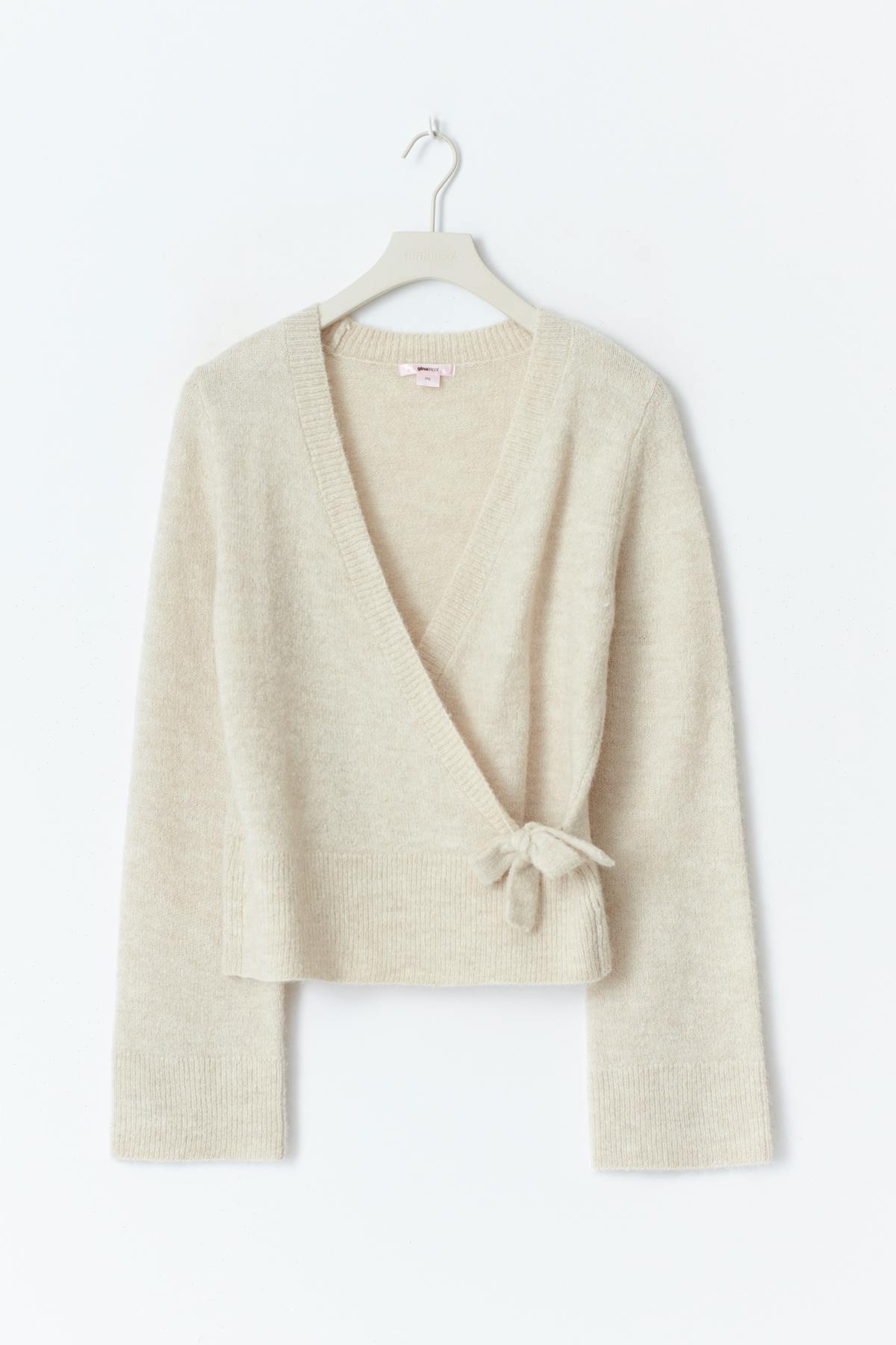 Y wrap cardigan - Beige clair