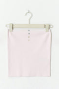 Y knitted tube top - Rose clair