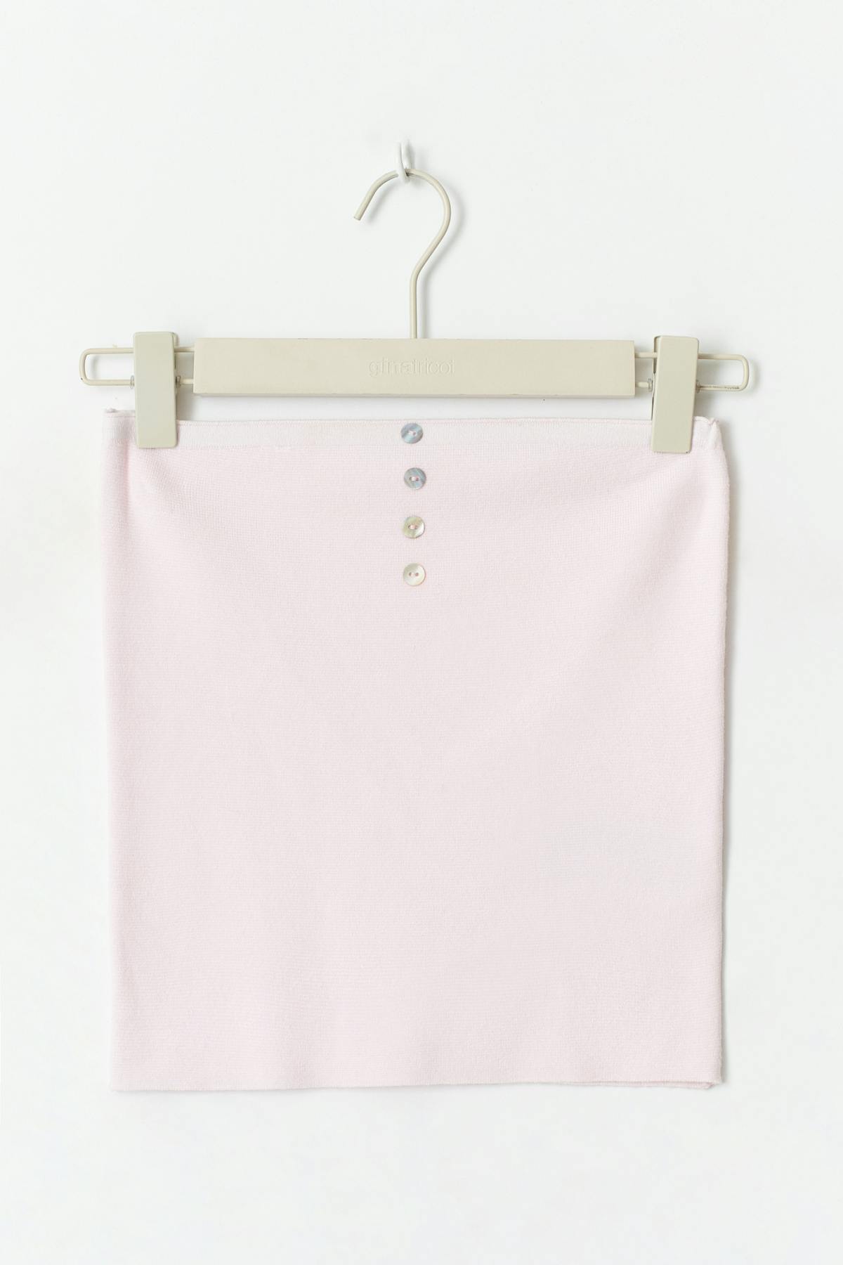 Y knitted tube top - Rose clair