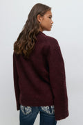Y oversized knitted sweater - Bordeaux foncé