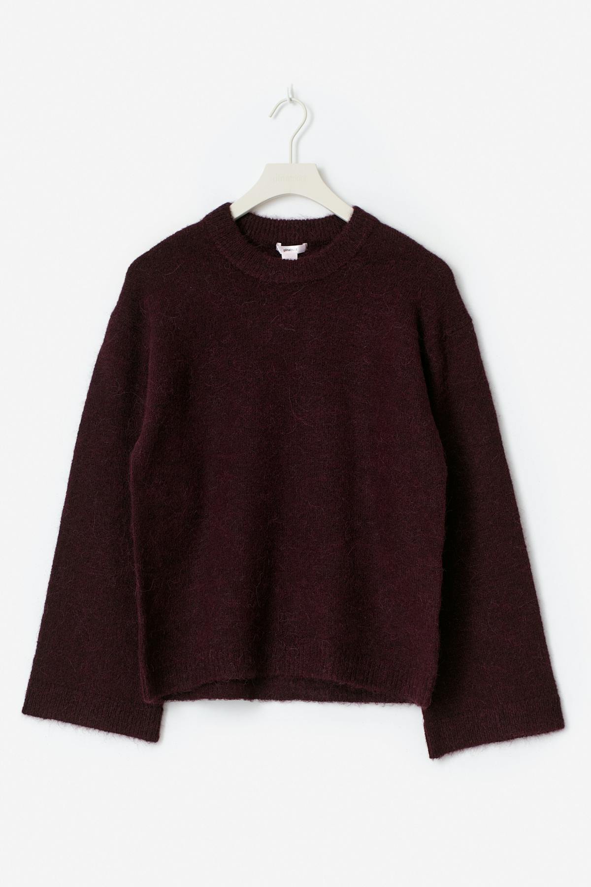 Y oversized knitted sweater - Bordeaux foncé