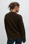 Y oversized knitted sweater - Chocolate brown