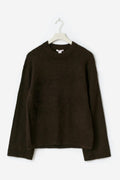 Y oversized knitted sweater - Chocolate brown