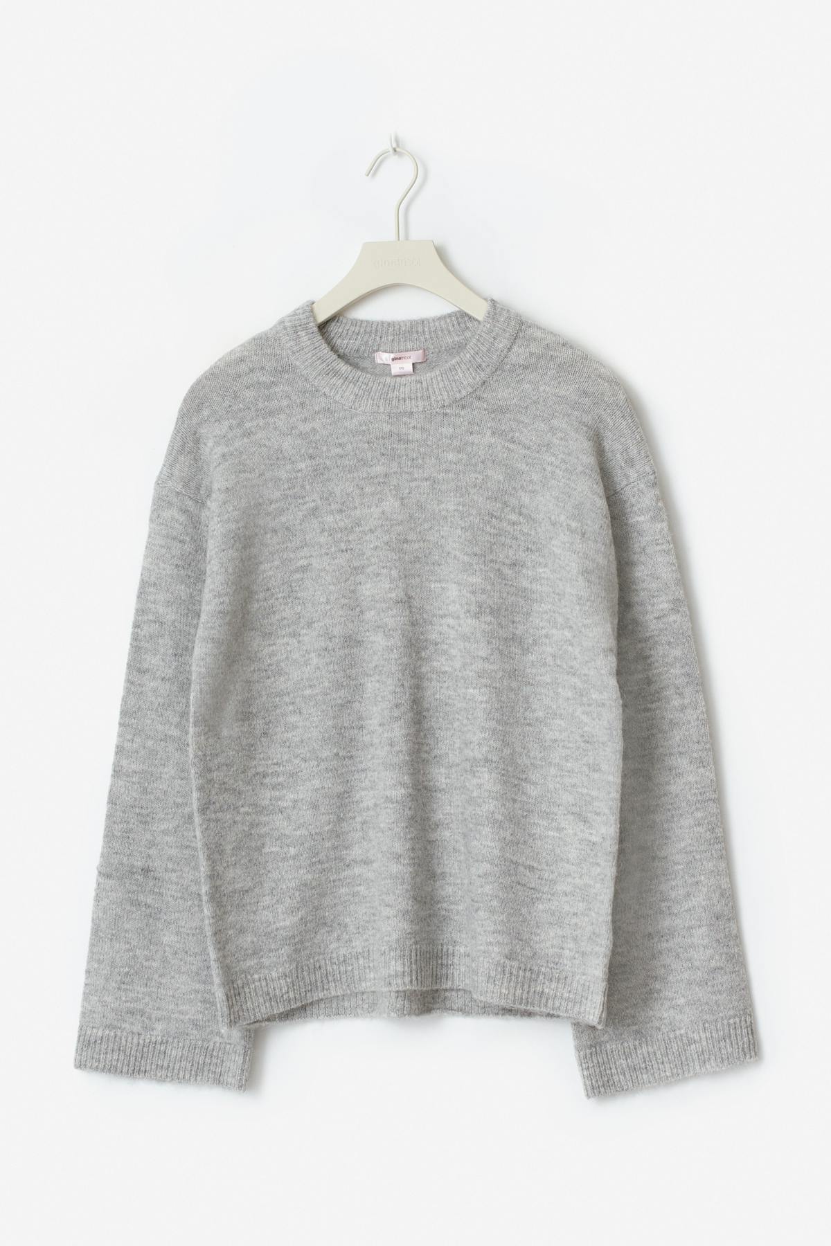 Y oversized knitted sweater - Lt grey melange