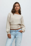 Y soft knitted sweater - Beige mel