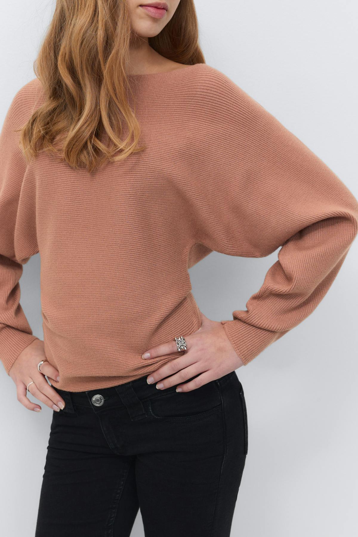 Y soft knitted sweater - Mocha mousse