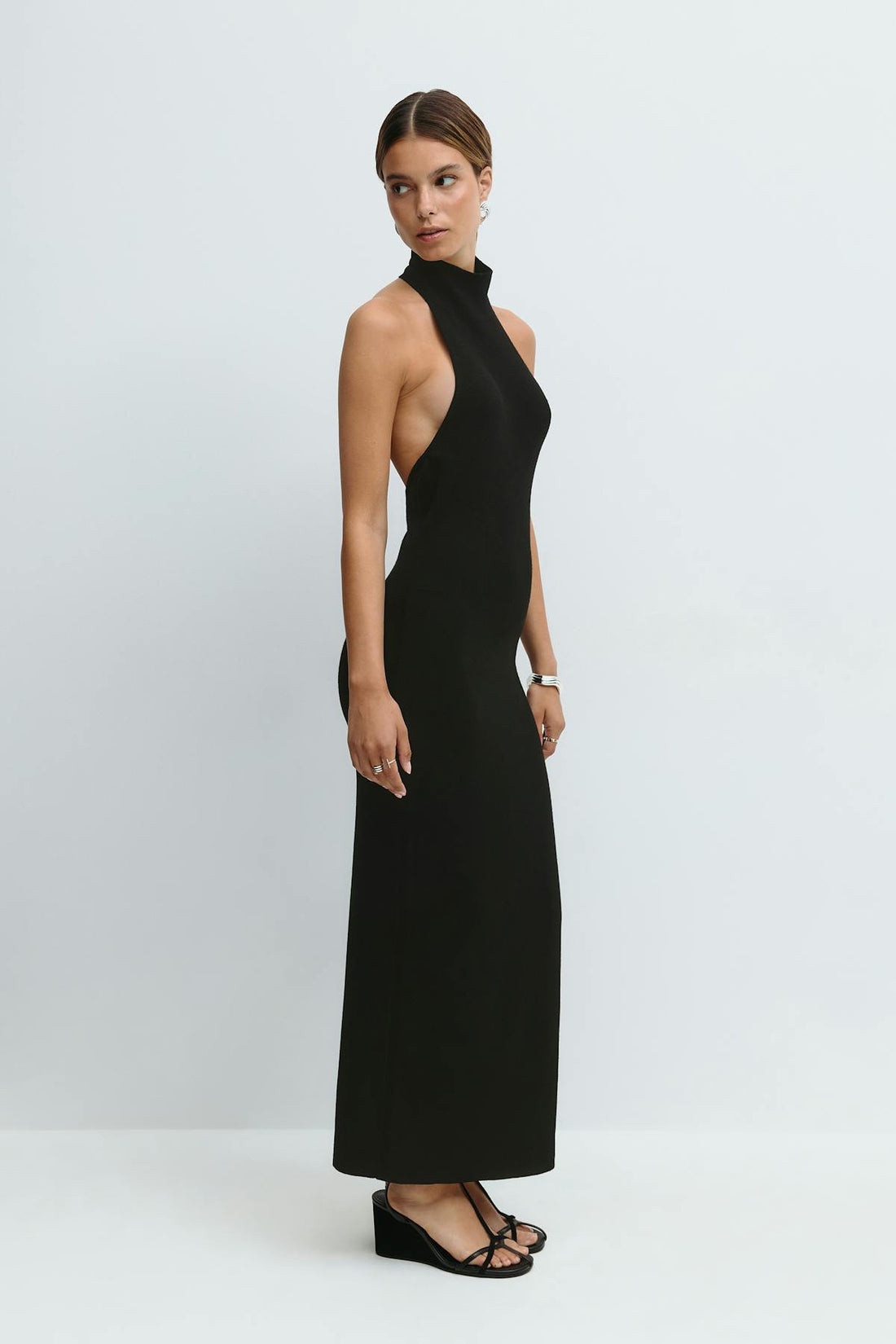 Turtleneck knitted dress - Noir