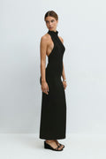 Turtleneck knitted dress - Noir