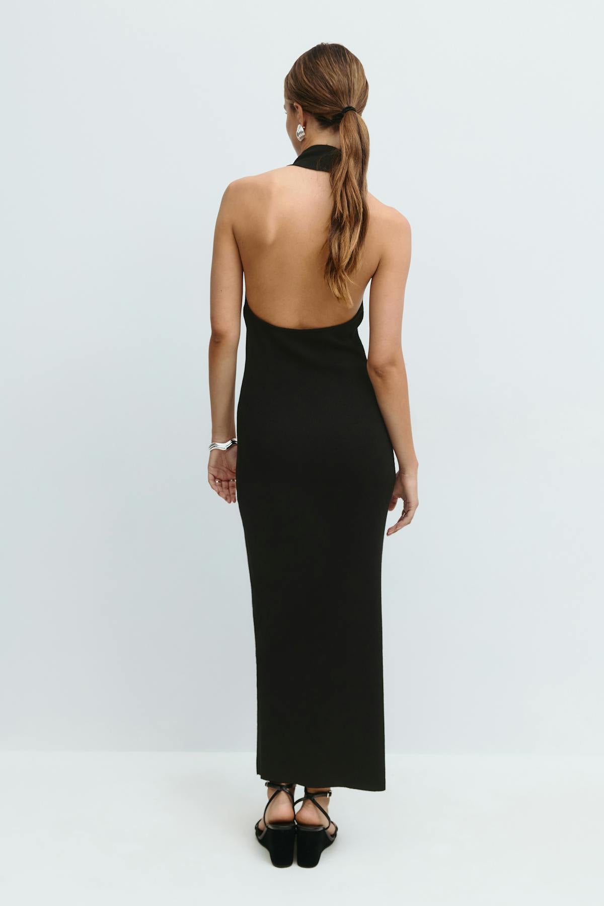 Turtleneck knitted dress - Noir