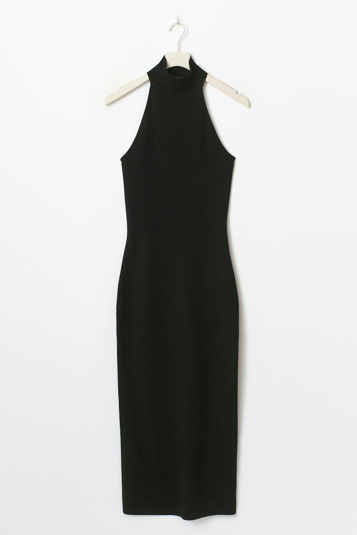 Turtleneck knitted dress - Noir