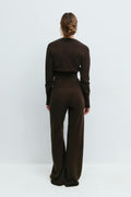 Knitted trousers - Seal brown