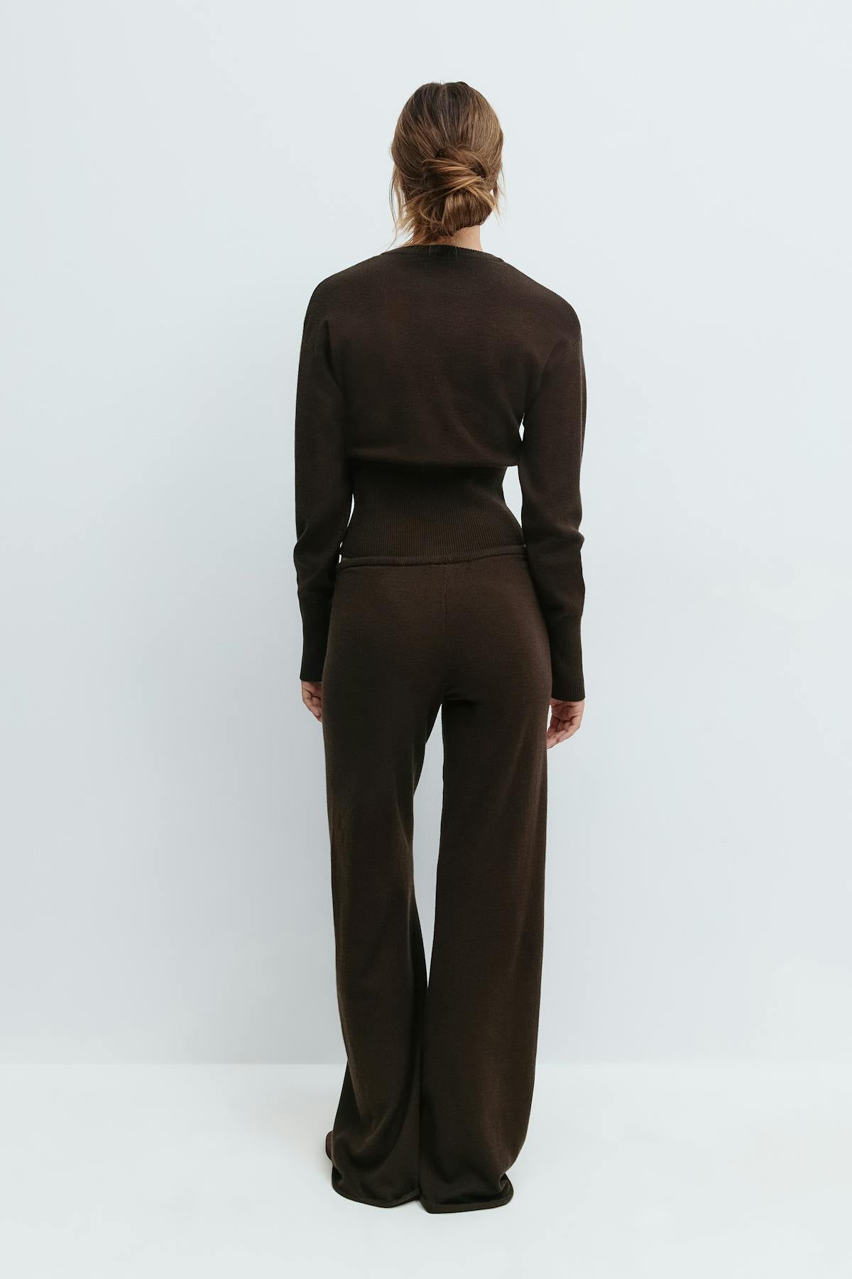 Knitted trousers - Seal brown