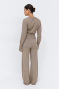 Knitted trousers - Lt grey melange