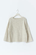 Y cable knitted sweater - Oat melange