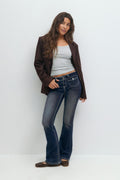 Front pocket bootcut jeans - Mid blue