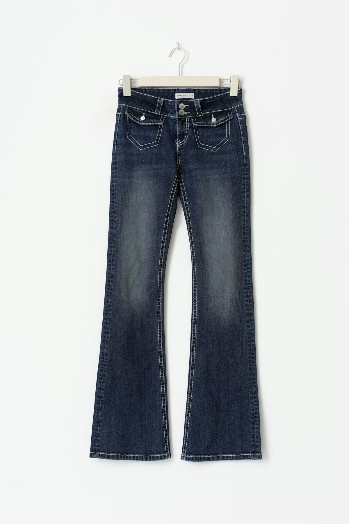 Front pocket bootcut jeans - Mid blue