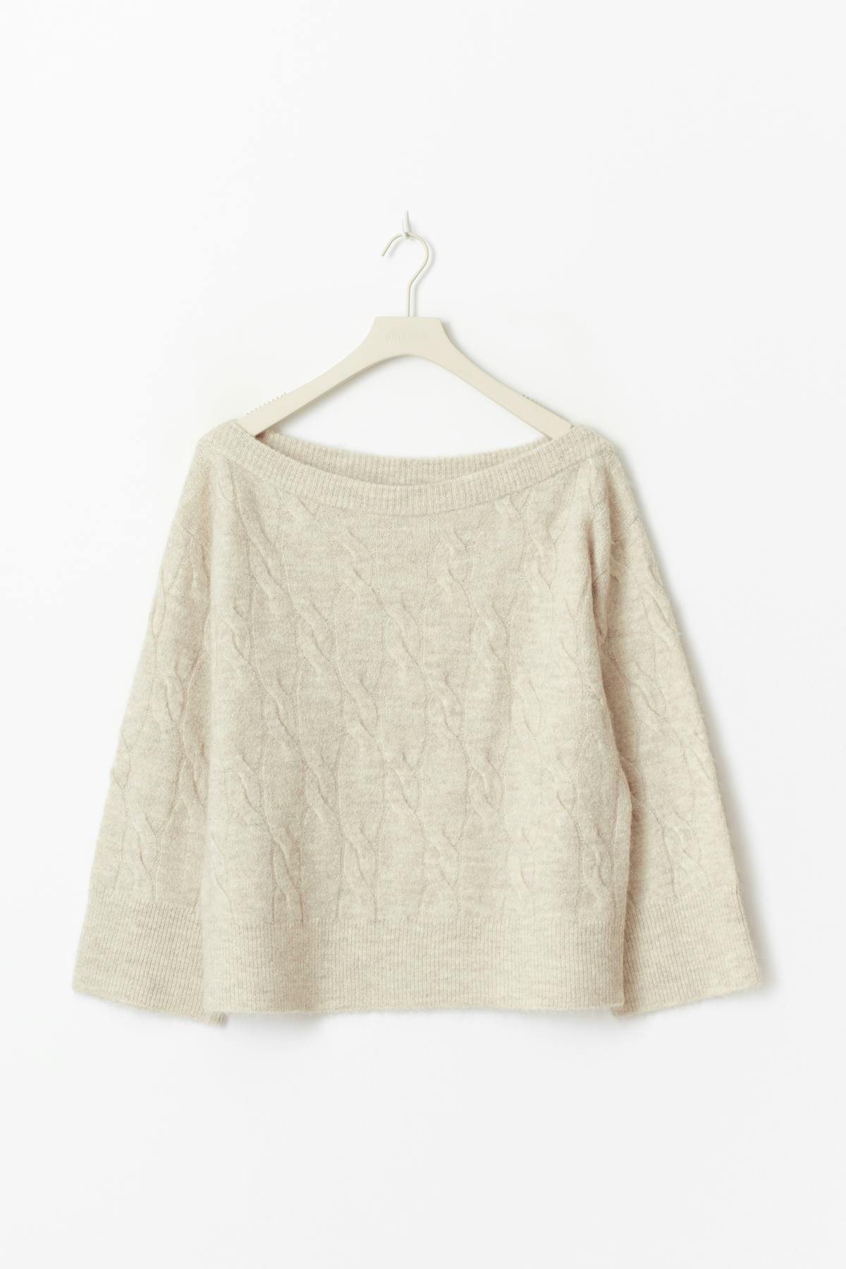 14+ cable knitted sweater - Oat melange