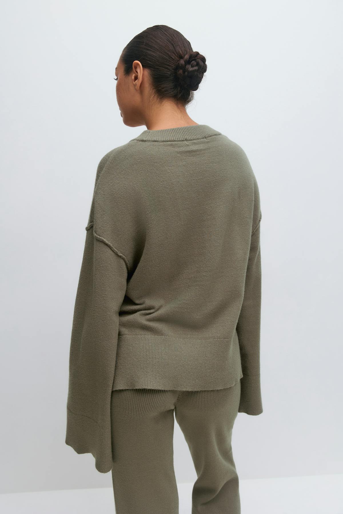 knitted sweater - Brown melange