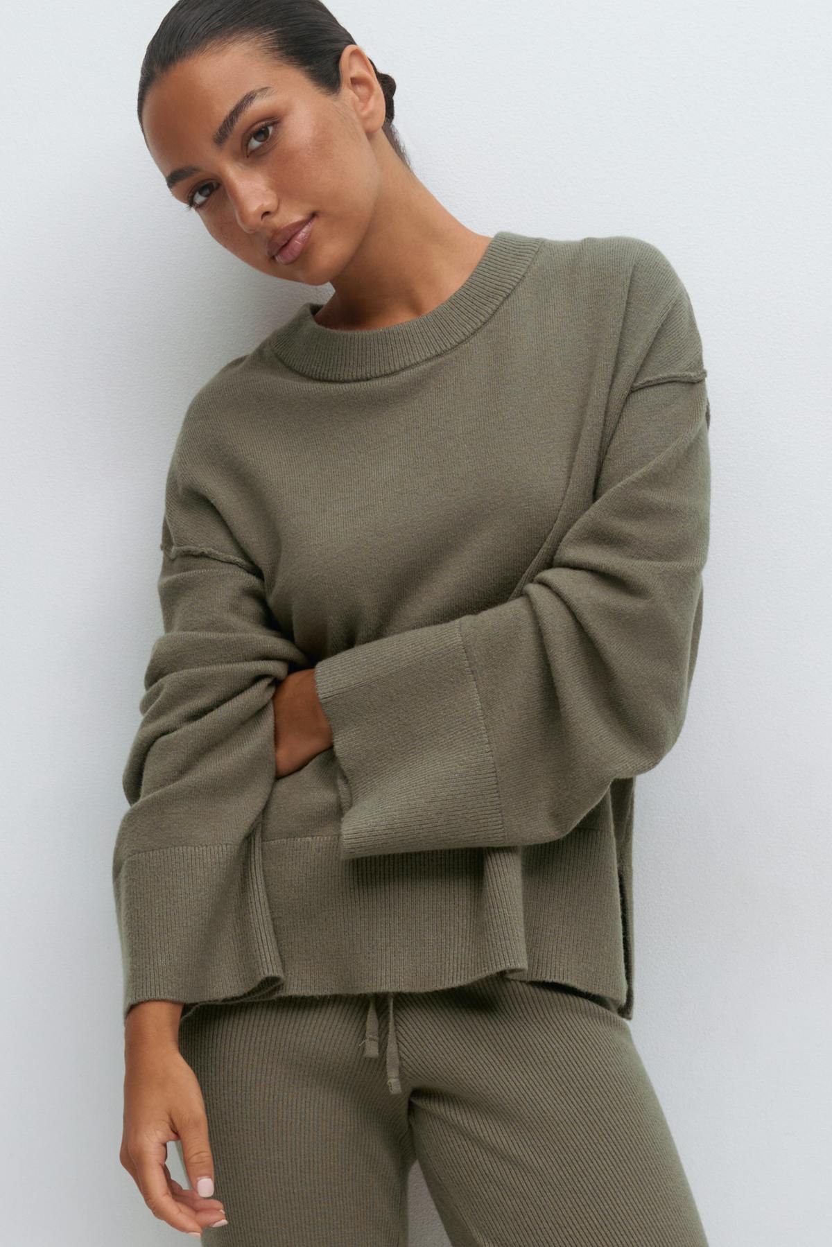 knitted sweater - Bleu
