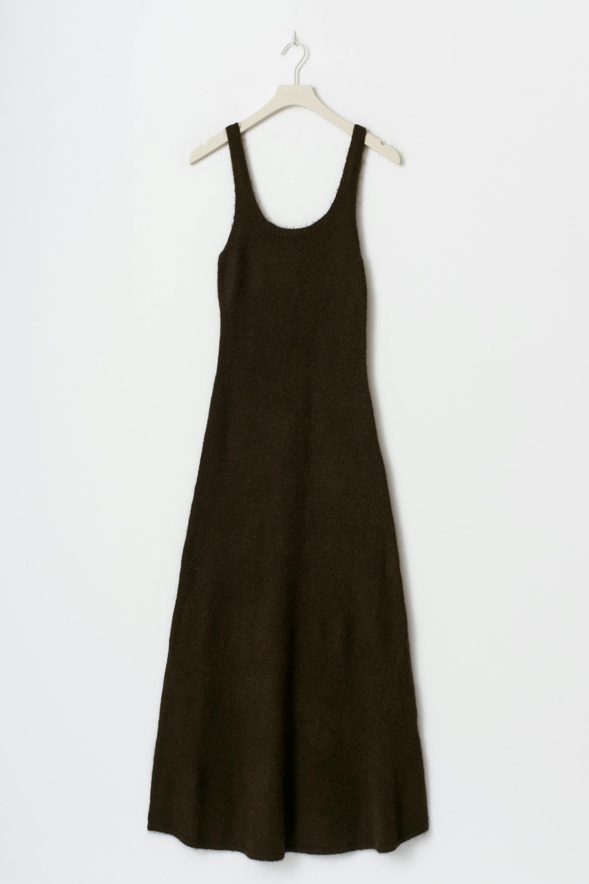 Strap knitted dress - Chocolate brown