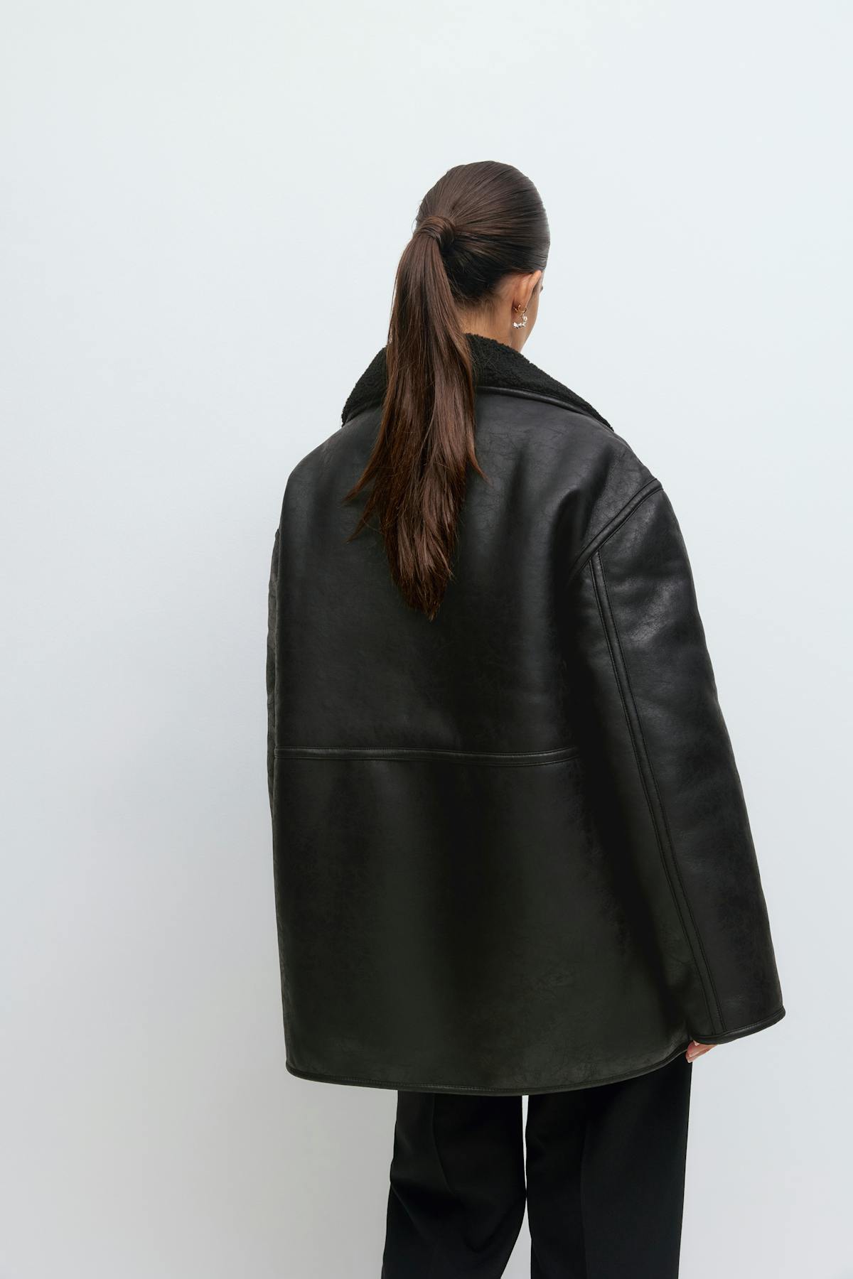 Bonded pu teddy jacket - Noir