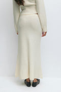 Wide knitted skirt - Gardenia