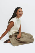 Funnel neck knitted top - Ginger root